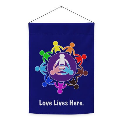 LOVE LIVES HERE - Garden Flag/Hanging Banner