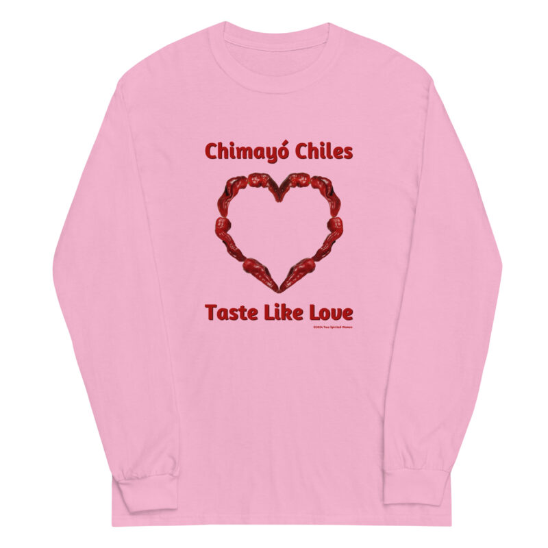 CHIMAYO CHILES TASTE LIKE LOVE - Men’s Long Sleeve Shirt (printed on front) - Image 6