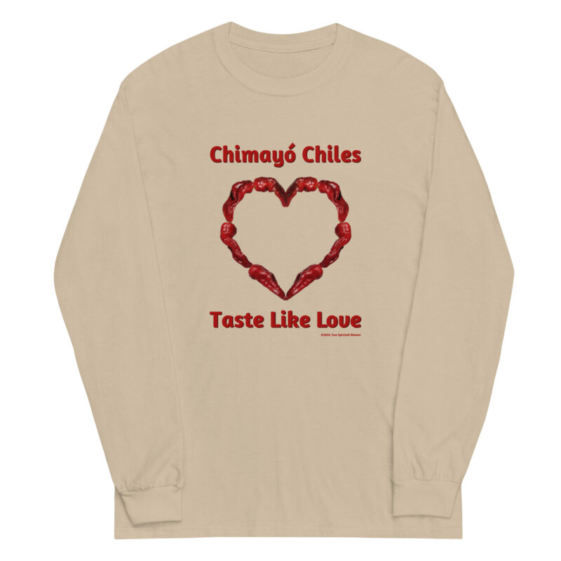 CHIMAYO CHILES TASTE LIKE LOVE - Men’s Long Sleeve Shirt (printed on front) - Image 5