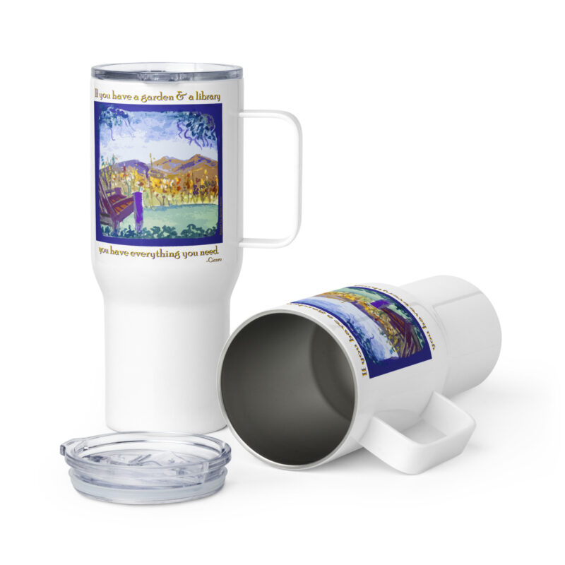 A GARDEN AND A LIBRARY - Travel Mug - Image 2