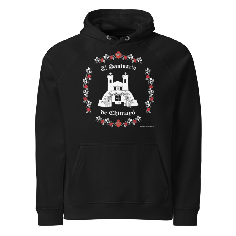 SANTUARIO WITH ROSES - Unisex Eco Hoodie (printed on front)