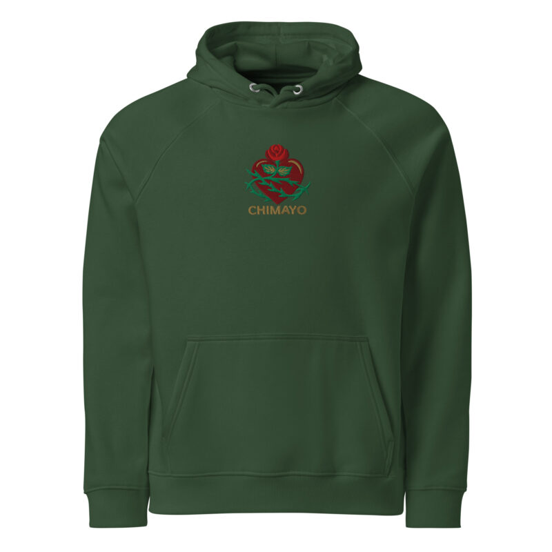 CHIMAYO HEART WITH ROSE - Unisex Eco Hoodie - Image 4