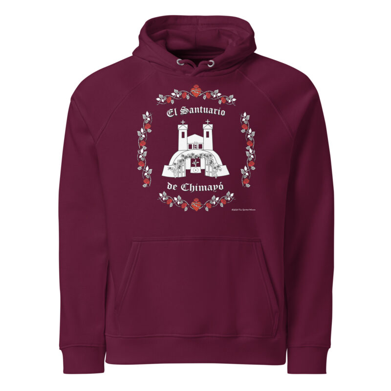 SANTUARIO WITH ROSES - Unisex Eco Hoodie (printed on front) - Image 2