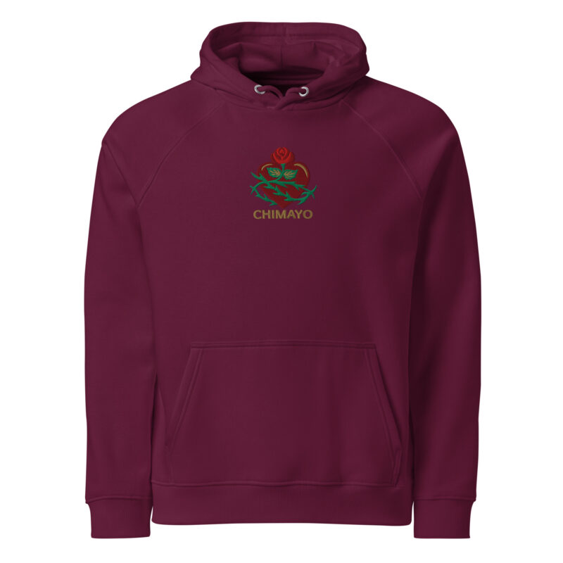 CHIMAYO HEART WITH ROSE - Unisex Eco Hoodie - Image 2