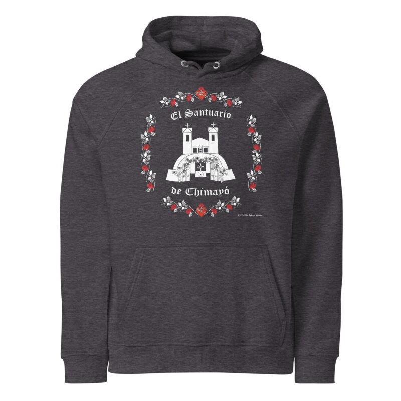 SANTUARIO WITH ROSES - Unisex Eco Hoodie (printed on front) - Image 3