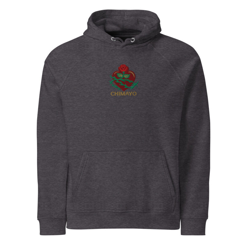 CHIMAYO HEART WITH ROSE - Unisex Eco Hoodie - Image 3