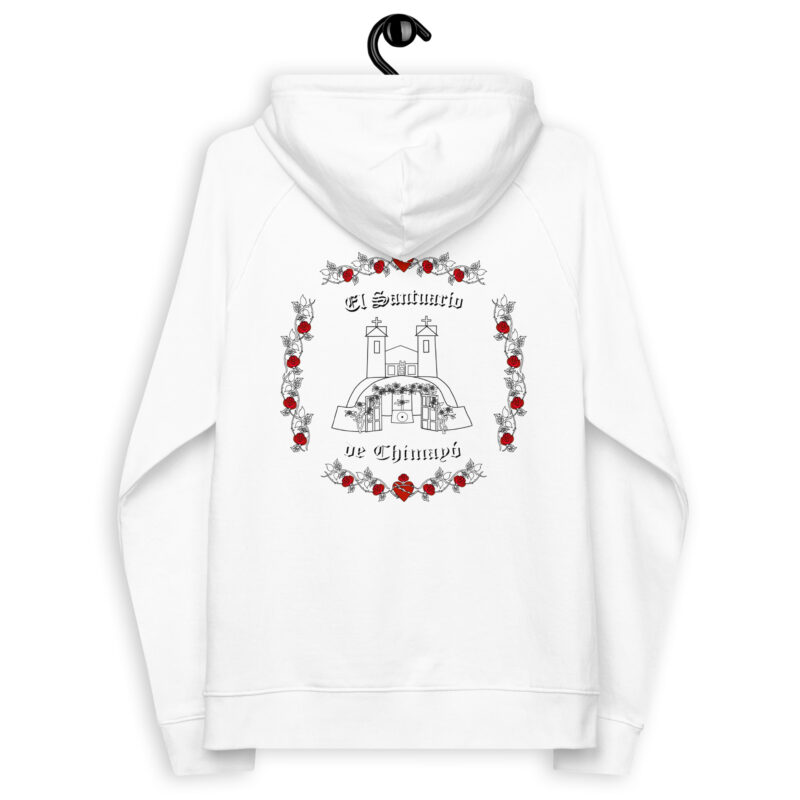 SANTUARIO WITH ROSES - Unisex Eco Hoodie (printed on back) - Image 5