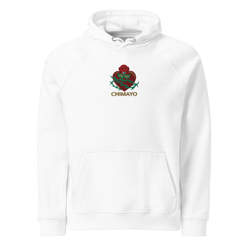 CHIMAYO HEART WITH ROSE - Unisex Eco Hoodie - Image 5