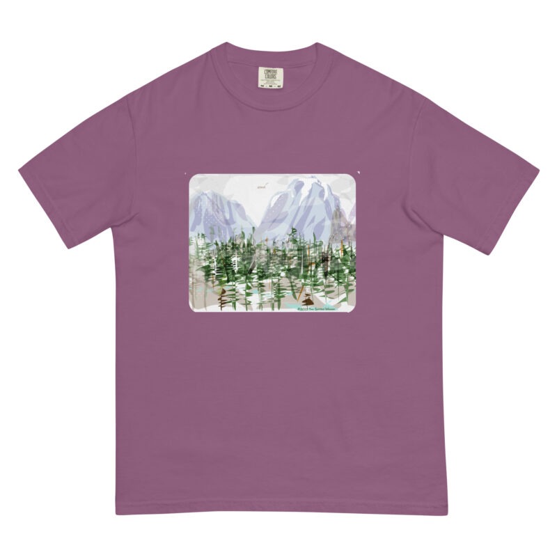 SNOWY ROCKIES - Unisex Soft Heavyweight Tee - Image 4