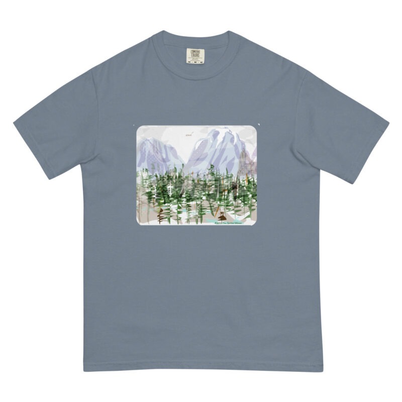 SNOWY ROCKIES - Unisex Soft Heavyweight Tee - Image 8