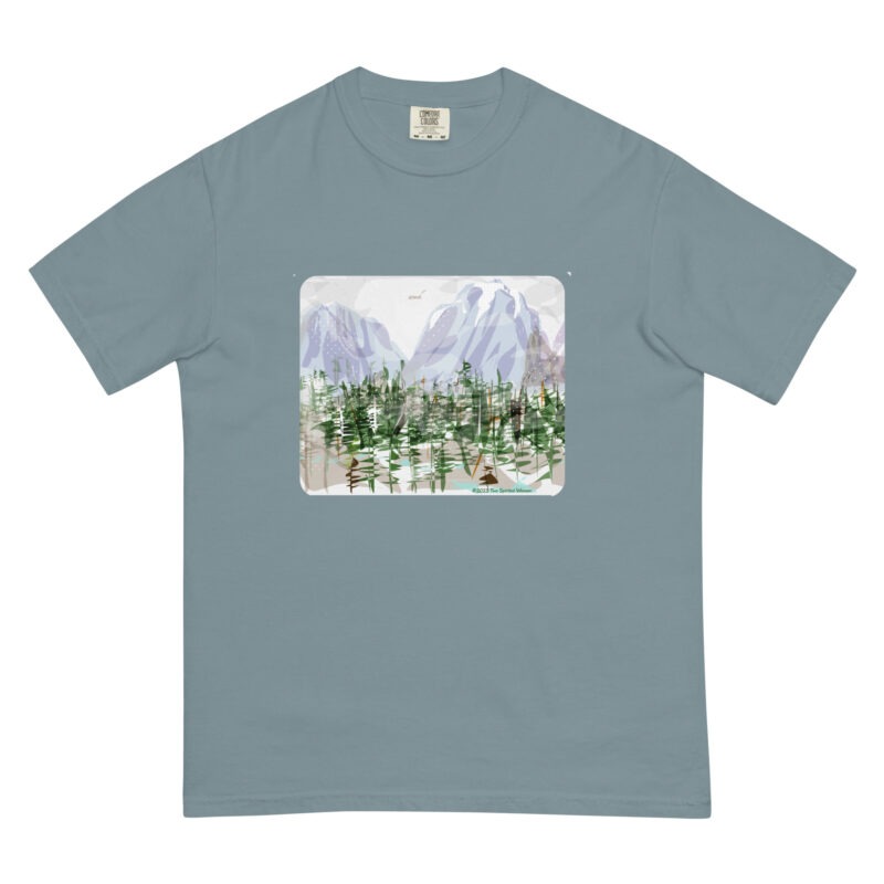 SNOWY ROCKIES - Unisex Soft Heavyweight Tee - Image 9