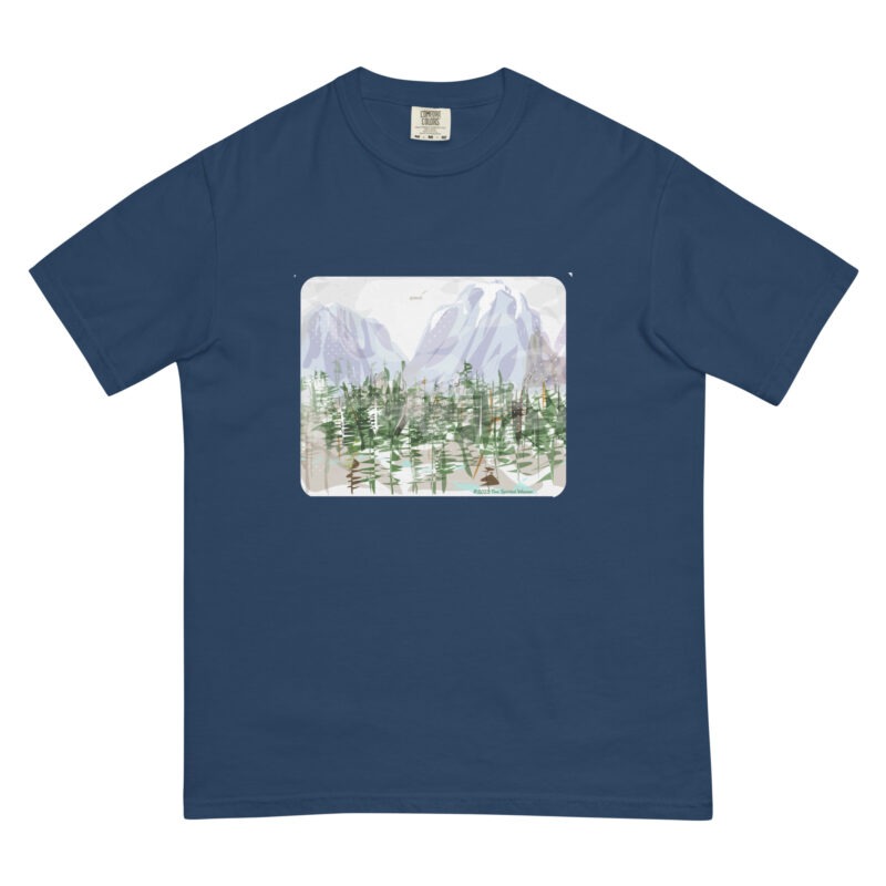 SNOWY ROCKIES - Unisex Soft Heavyweight Tee - Image 2