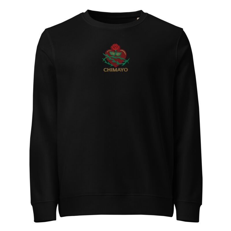 CHIMAYO HEART WITH ROSE - Unisex Organic Sweatshirt (embroidered) - Image 2