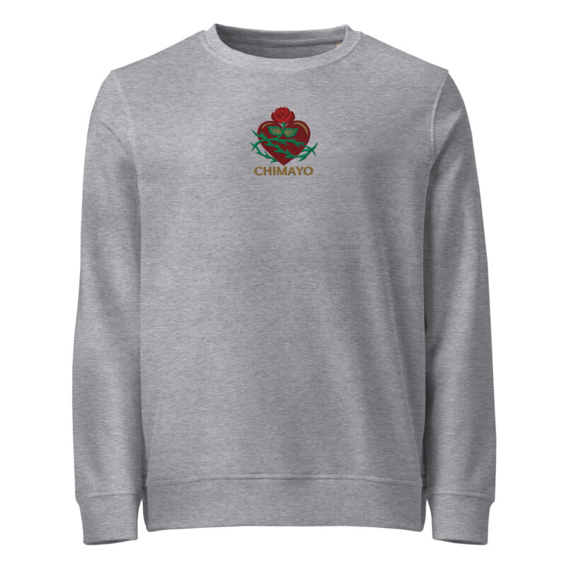 CHIMAYO HEART WITH ROSE - Unisex Organic Sweatshirt (embroidered) - Image 5