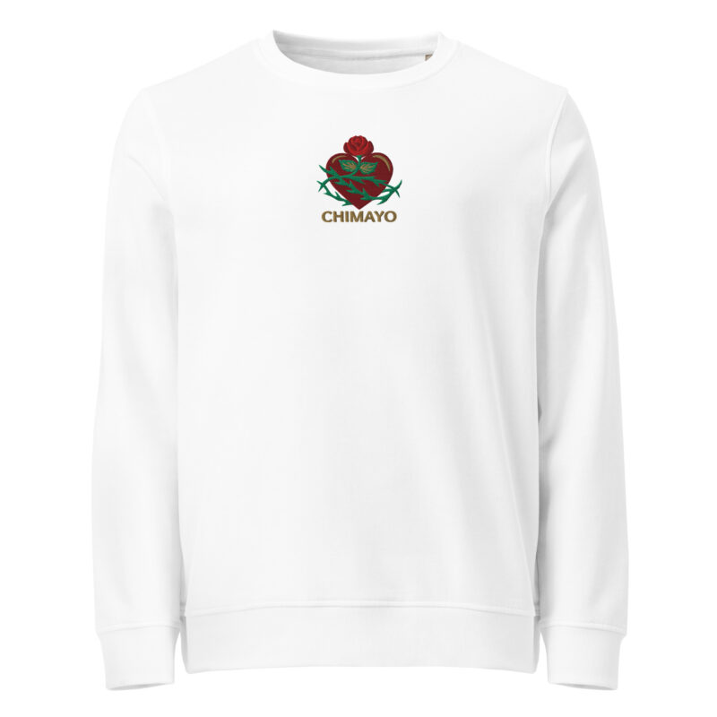 CHIMAYO HEART WITH ROSE - Unisex Organic Sweatshirt (embroidered) - Image 6