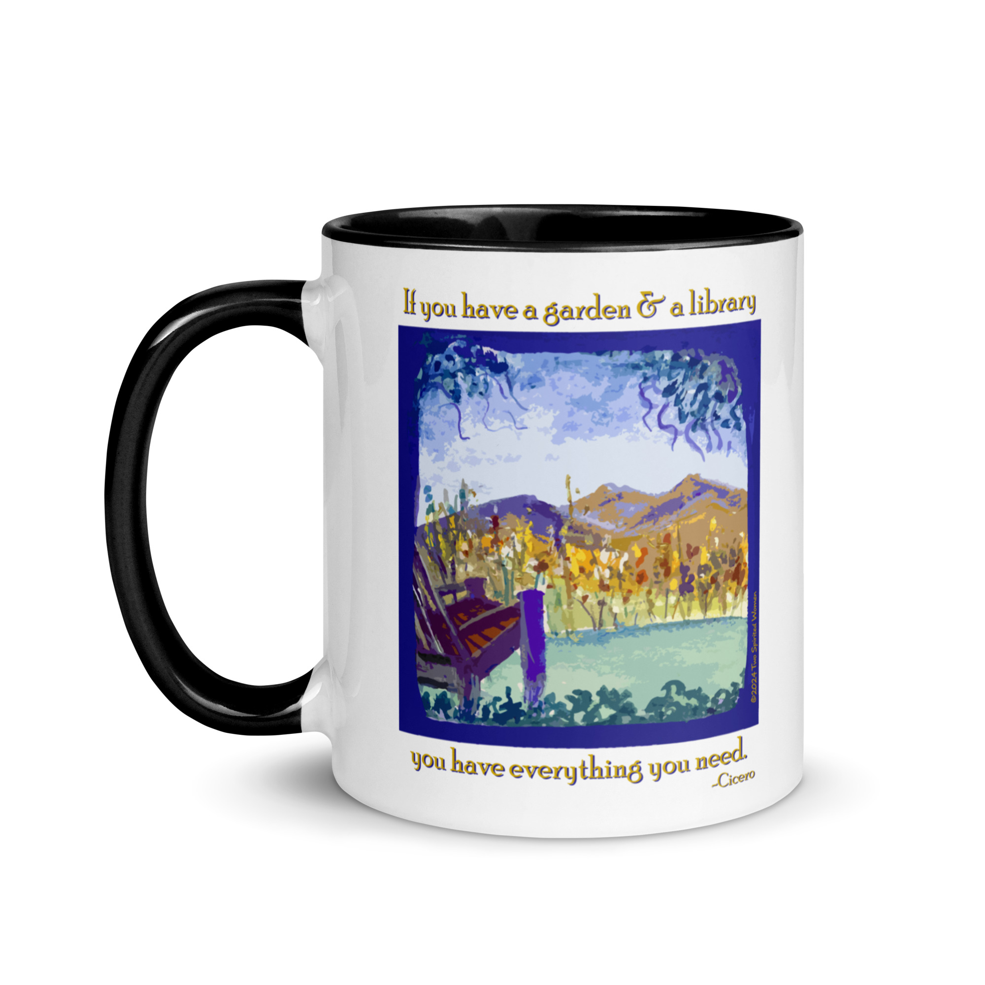 A GARDEN AND A LIBRARY - Colorful Mug - Image 4
