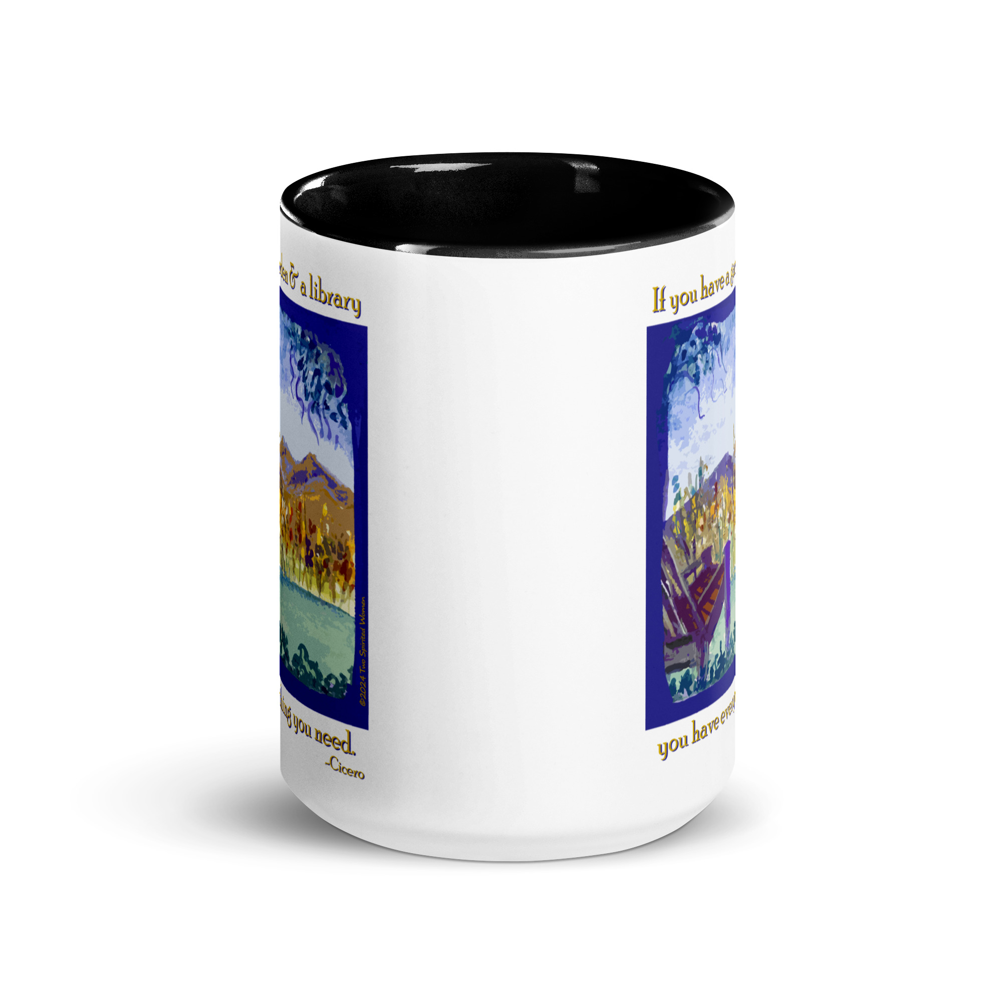 A GARDEN AND A LIBRARY - Colorful Mug - Image 6