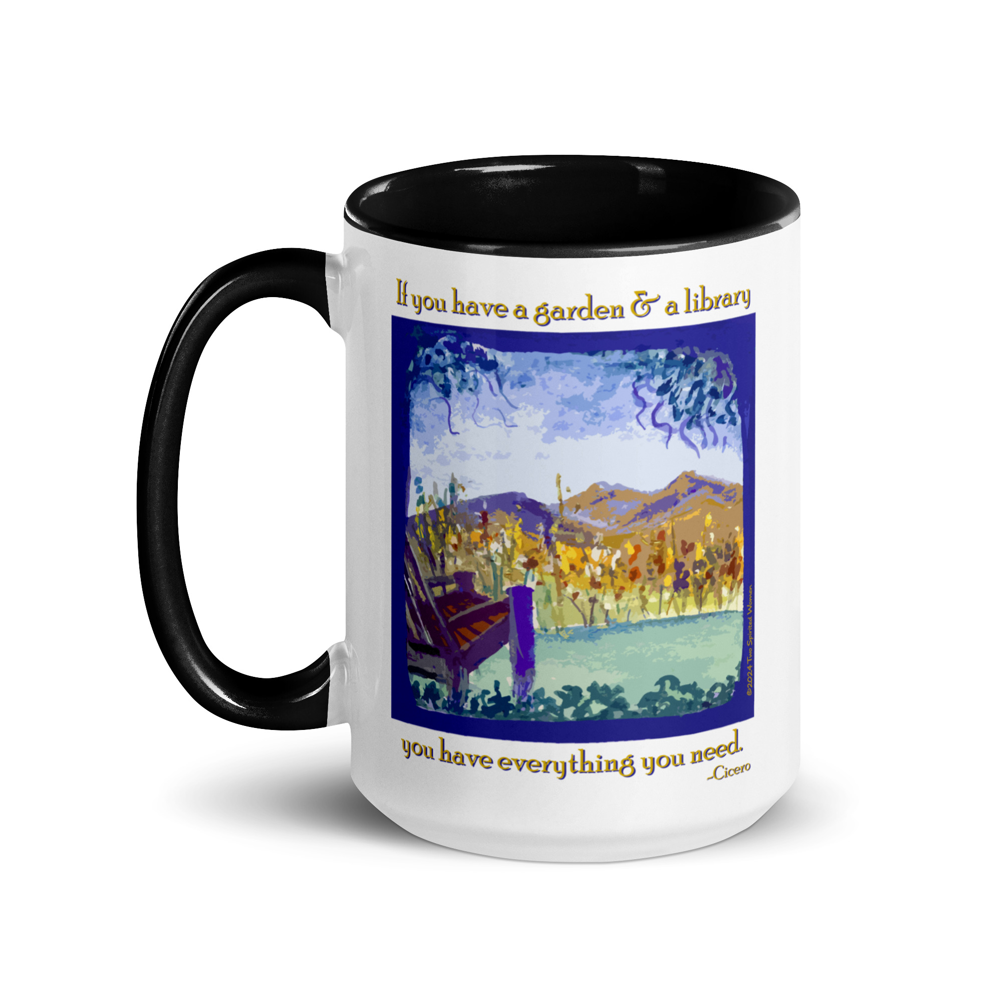 A GARDEN AND A LIBRARY - Colorful Mug - Image 7