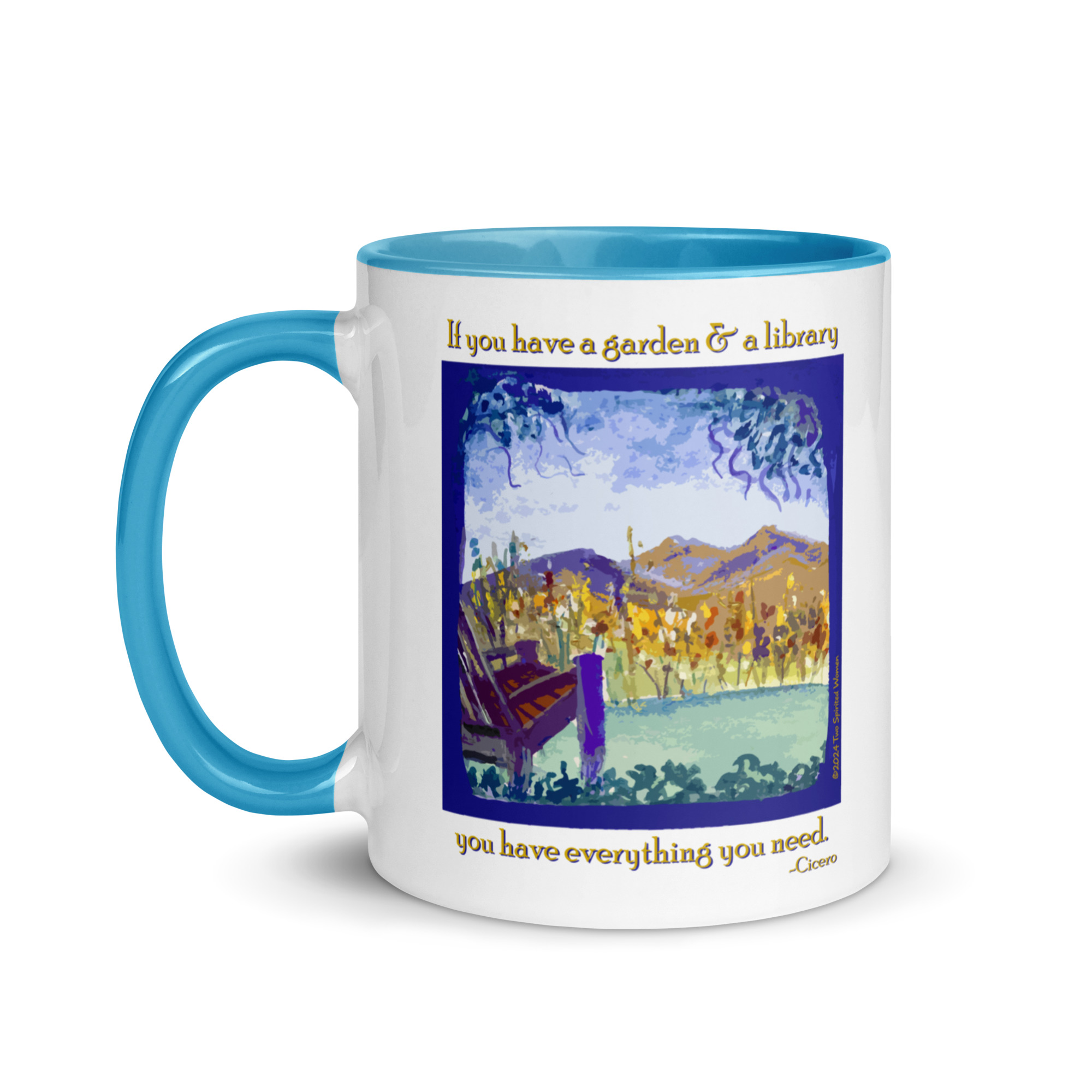 A GARDEN AND A LIBRARY - Colorful Mug - Image 27