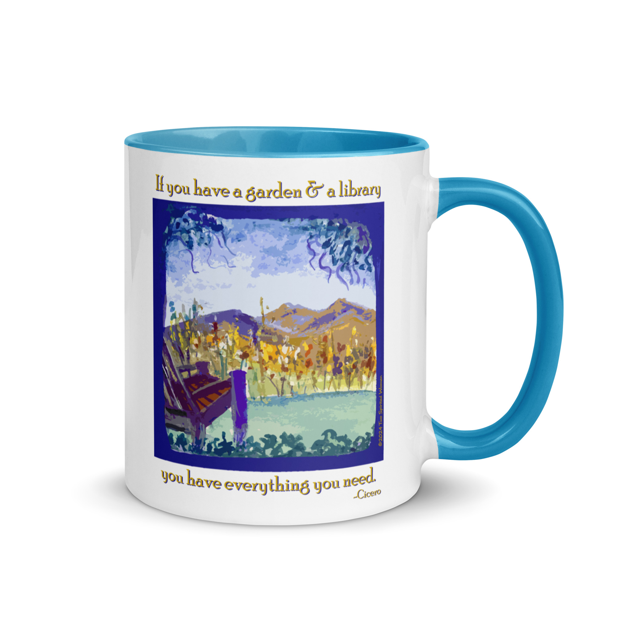 A GARDEN AND A LIBRARY - Colorful Mug - Image 25