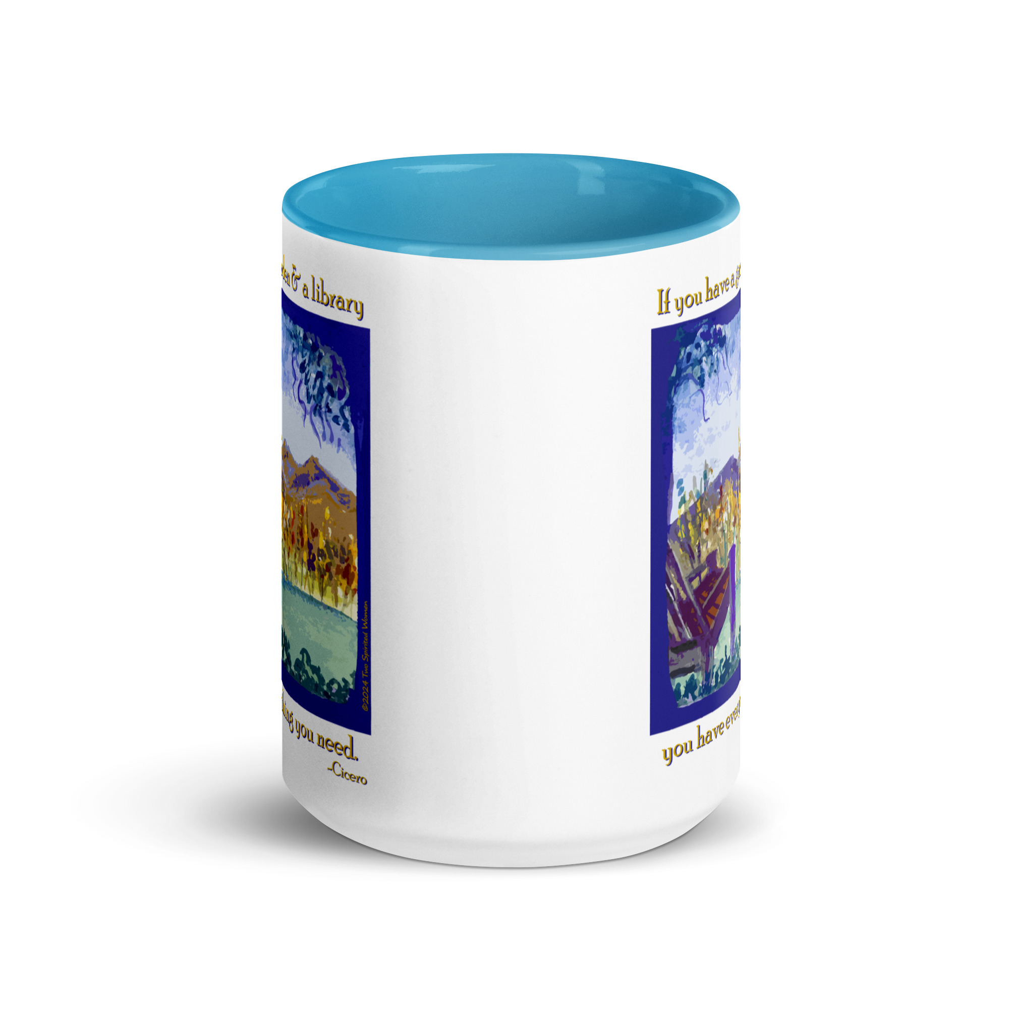 A GARDEN AND A LIBRARY - Colorful Mug - Image 29