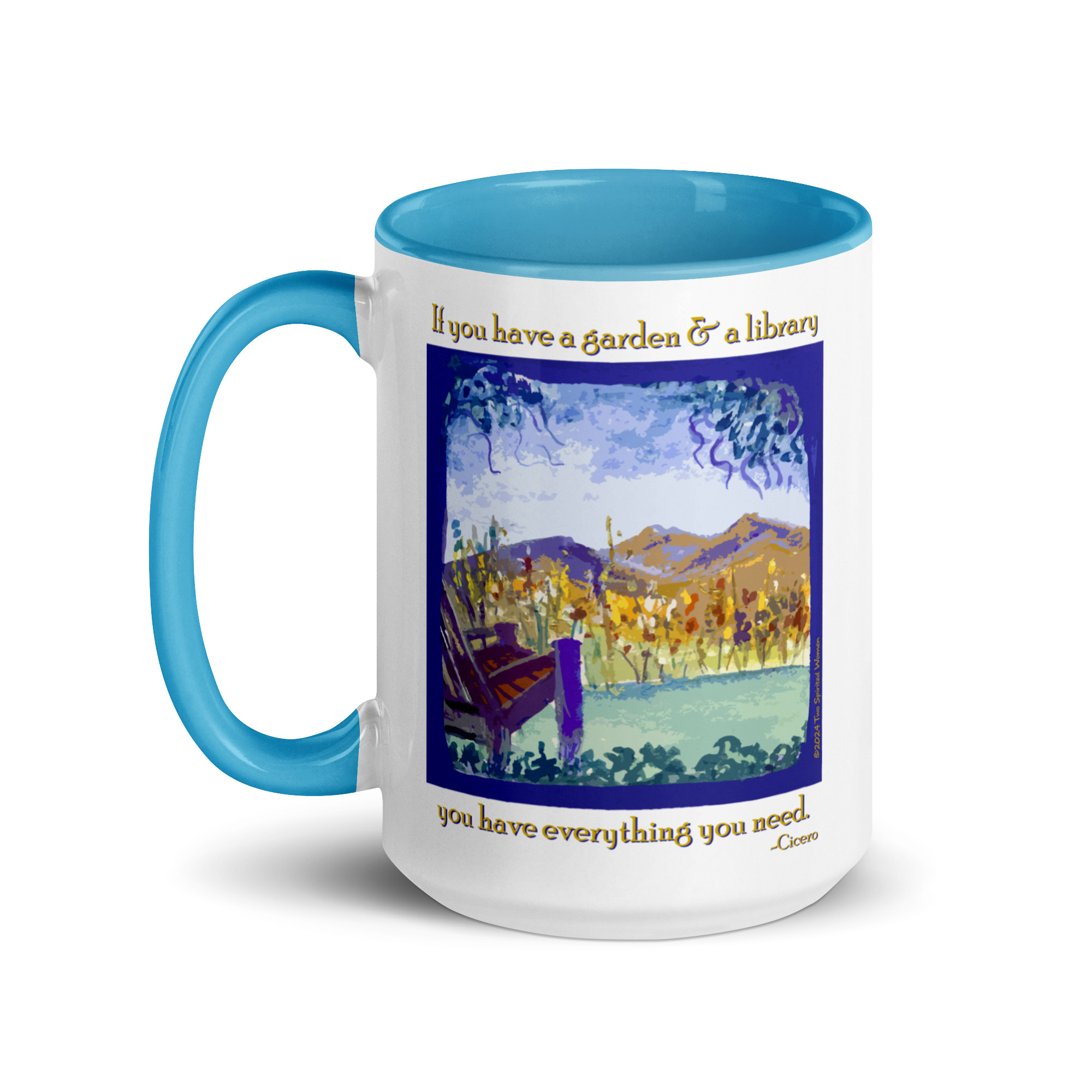 A GARDEN AND A LIBRARY - Colorful Mug - Image 30