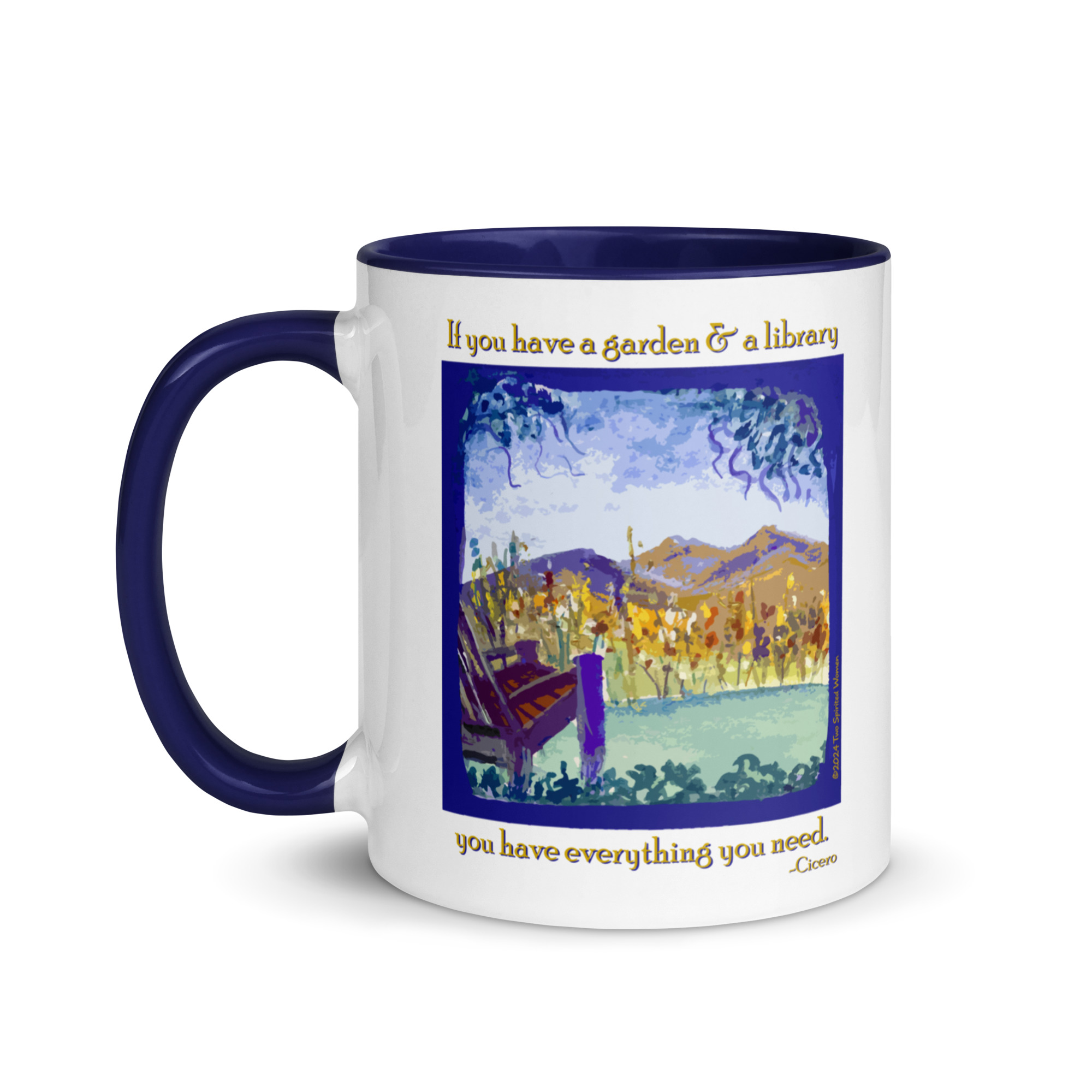 A GARDEN AND A LIBRARY - Colorful Mug - Image 9