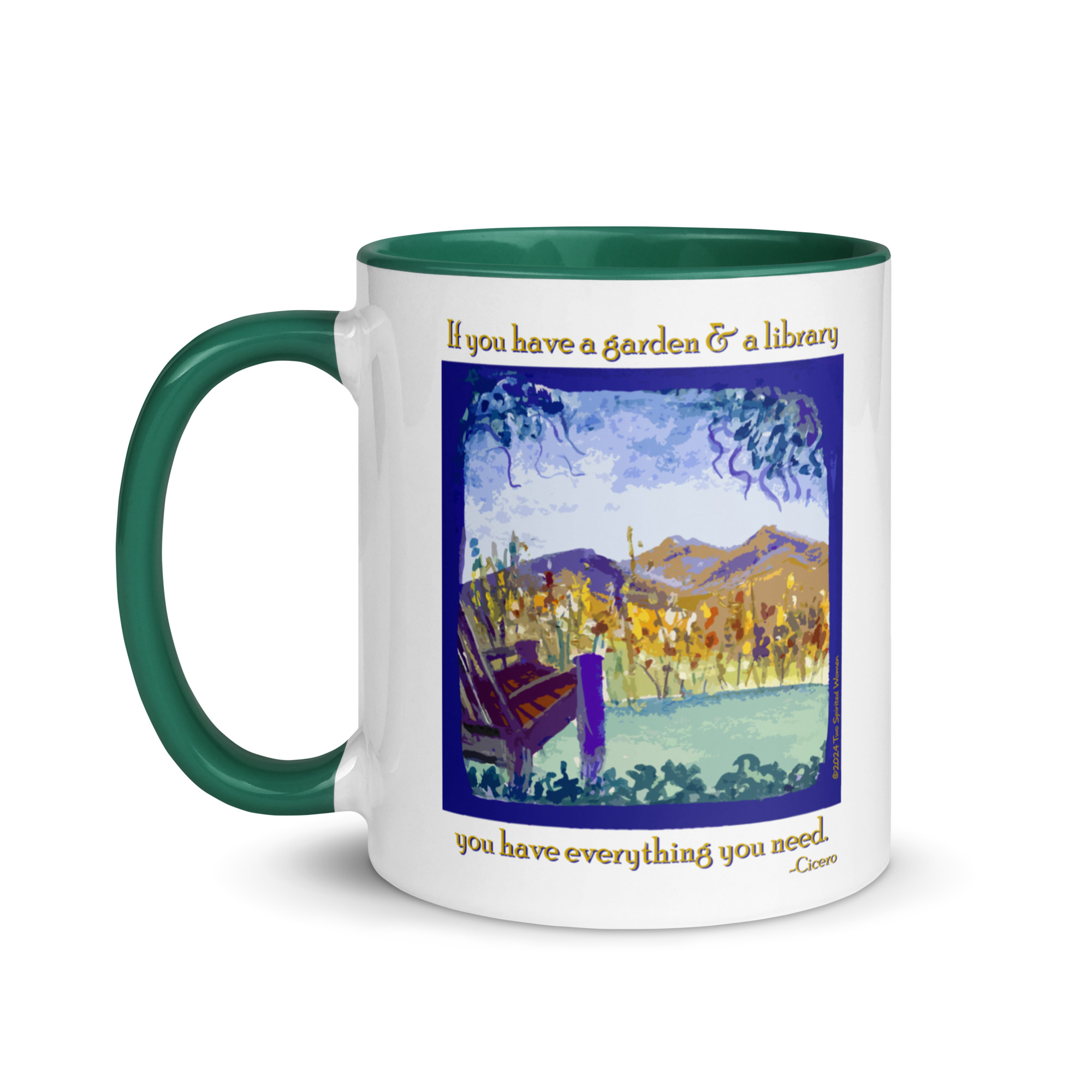 A GARDEN AND A LIBRARY - Colorful Mug - Image 18