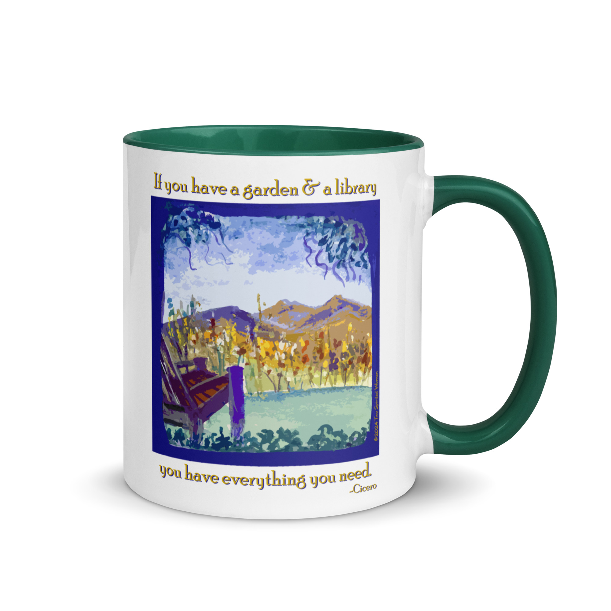 A GARDEN AND A LIBRARY - Colorful Mug - Image 16
