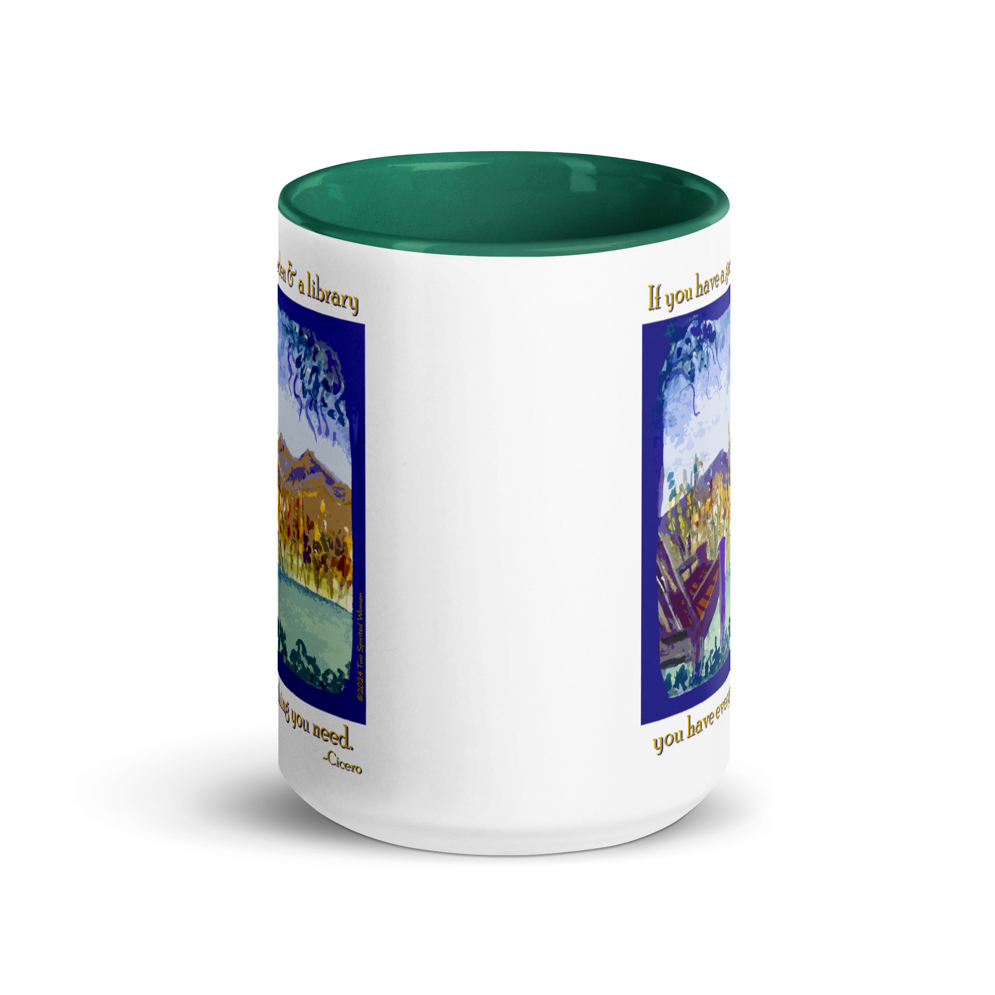 A GARDEN AND A LIBRARY - Colorful Mug - Image 20