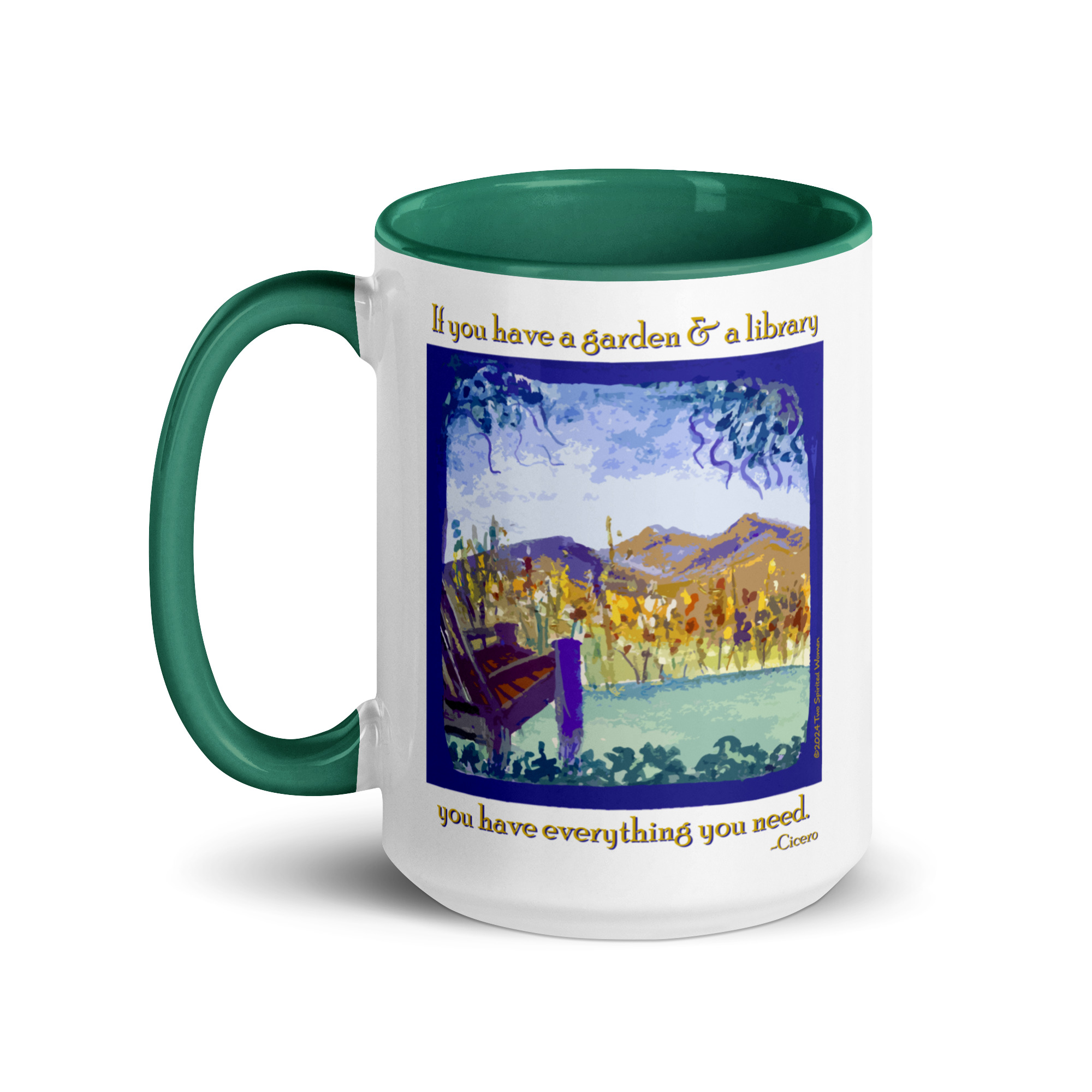 A GARDEN AND A LIBRARY - Colorful Mug - Image 21