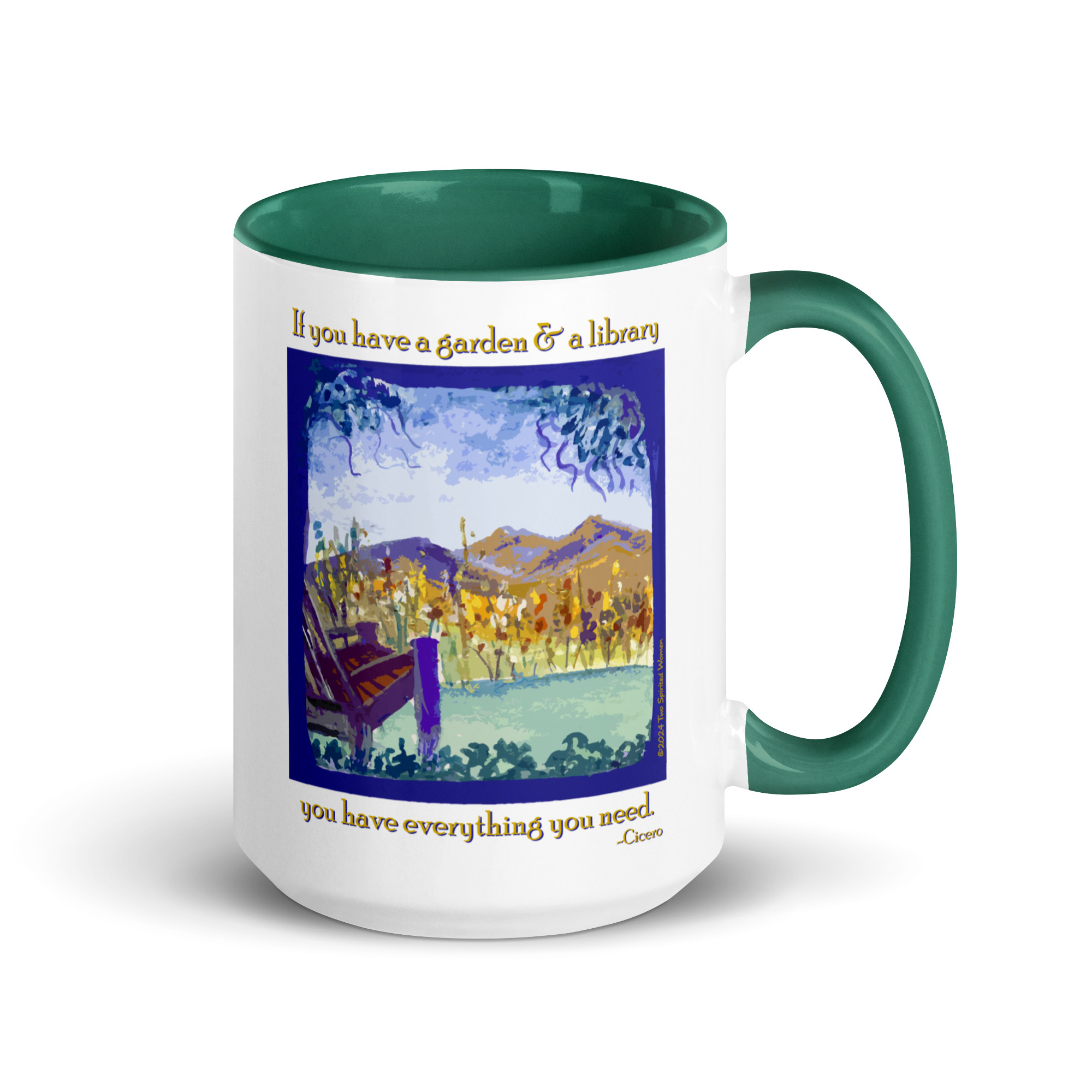 A GARDEN AND A LIBRARY - Colorful Mug - Image 19