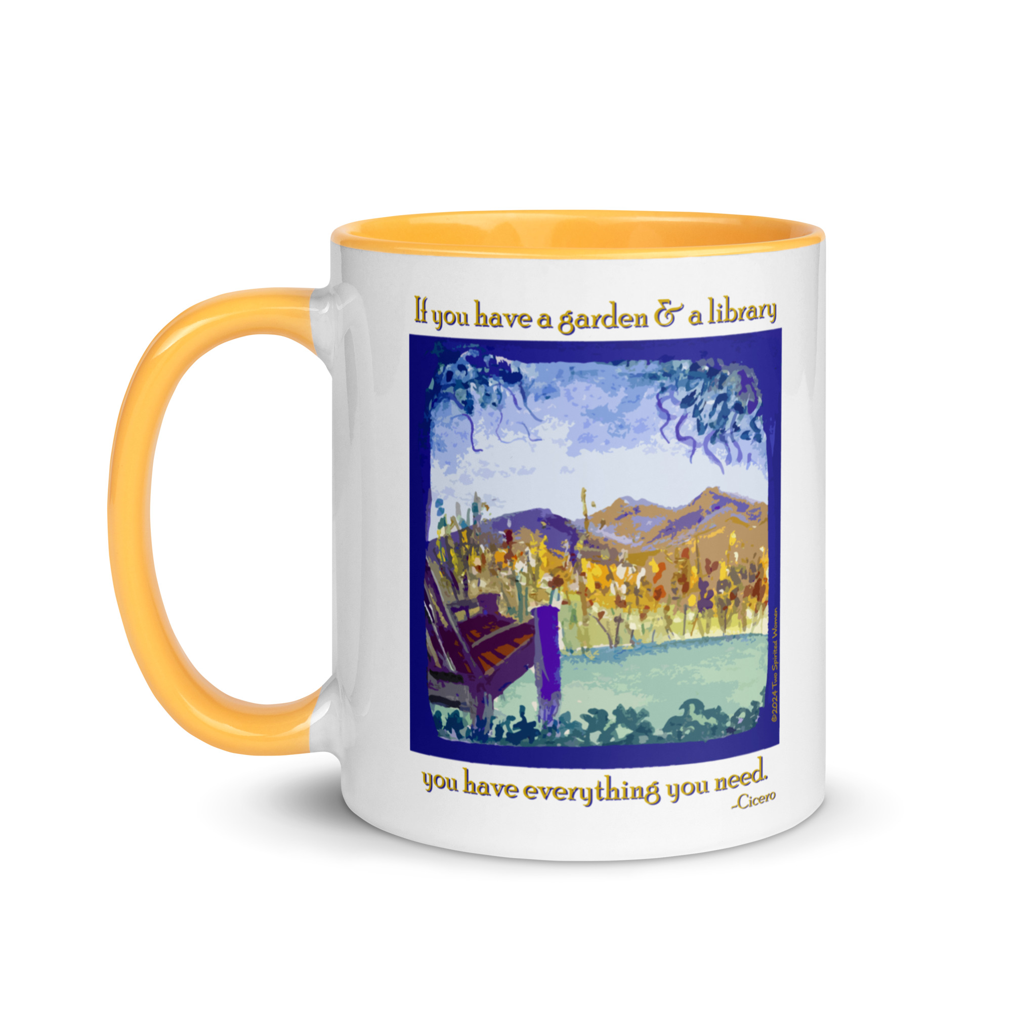 A GARDEN AND A LIBRARY - Colorful Mug - Image 36