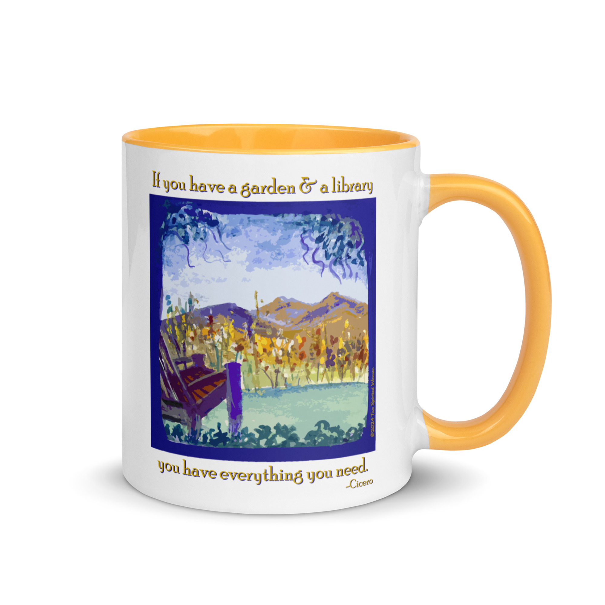 A GARDEN AND A LIBRARY - Colorful Mug - Image 34
