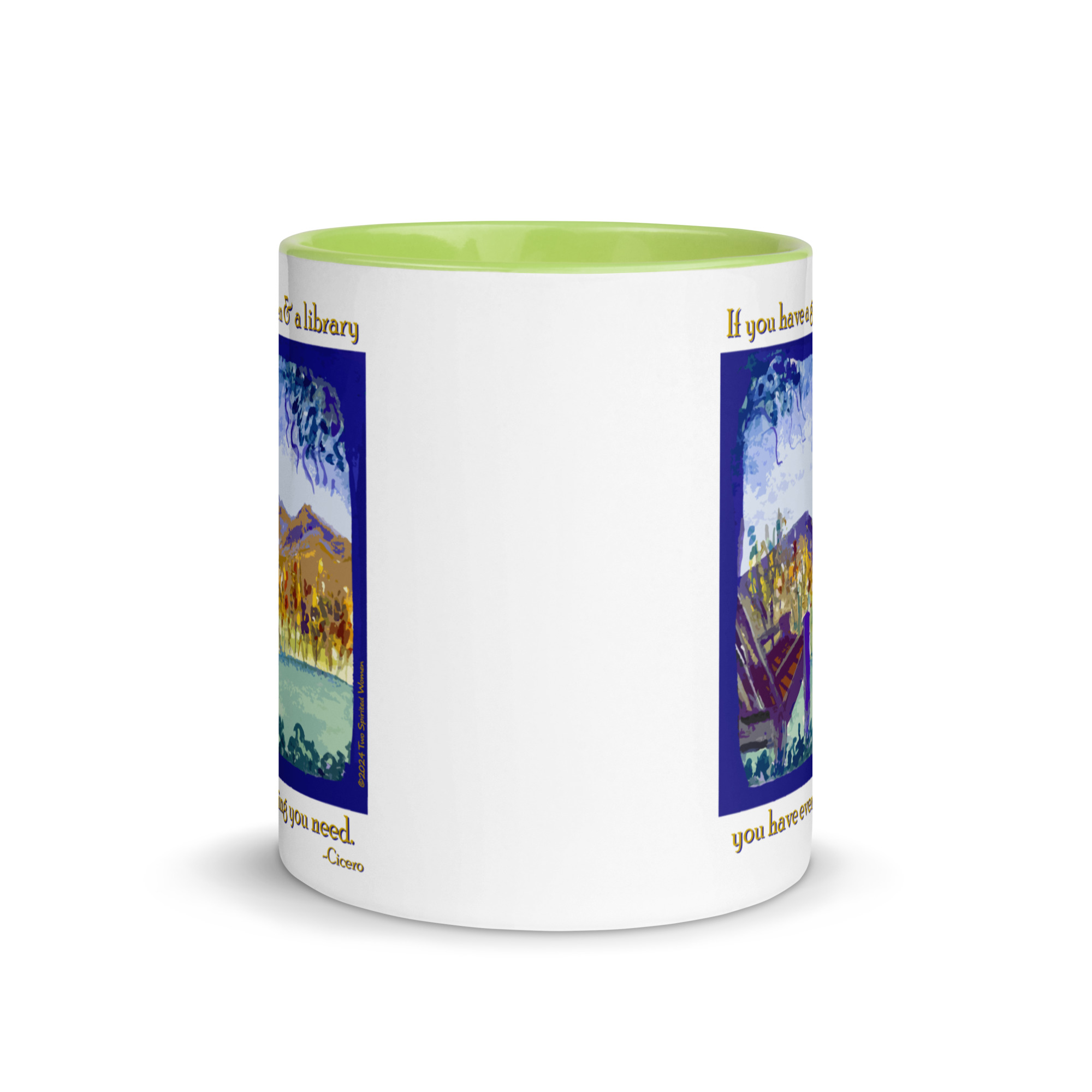 A GARDEN AND A LIBRARY - Colorful Mug - Image 38