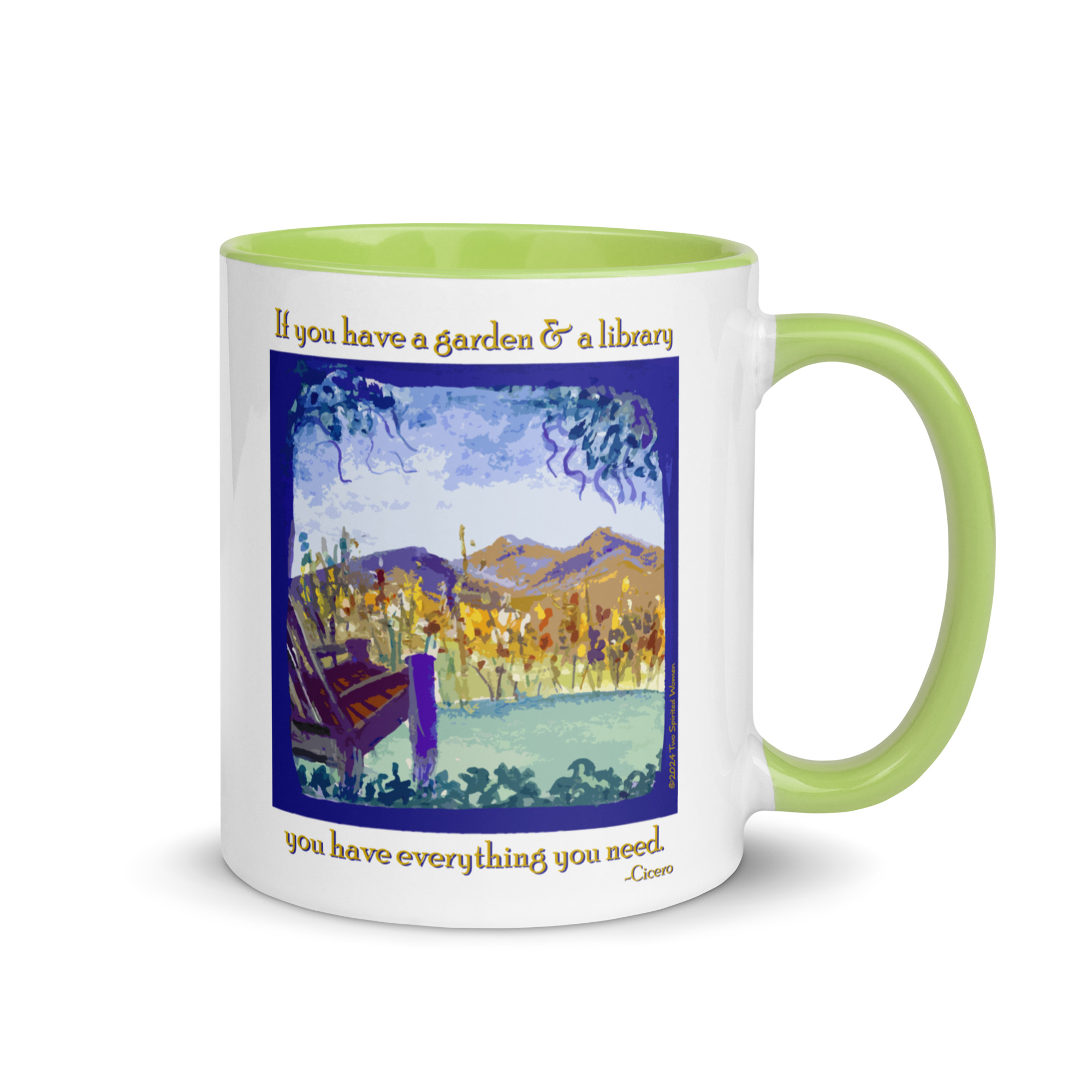 A GARDEN AND A LIBRARY - Colorful Mug - Image 37