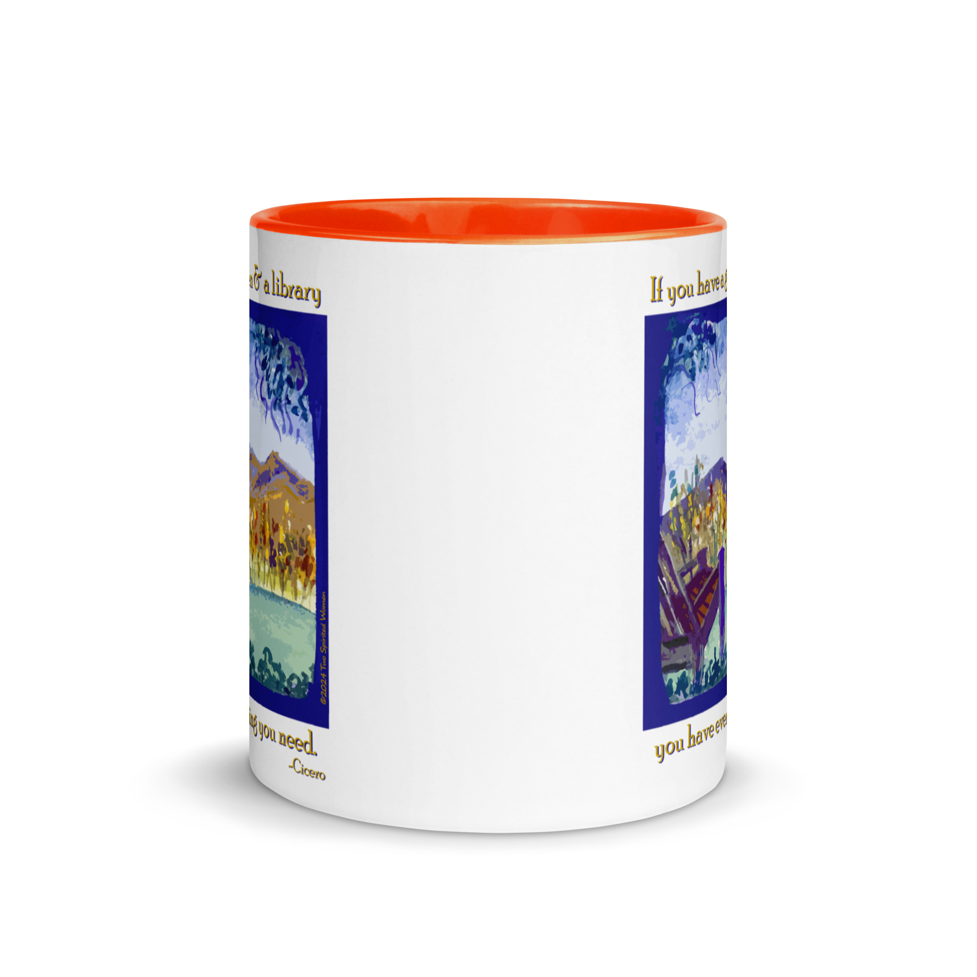 A GARDEN AND A LIBRARY - Colorful Mug - Image 23