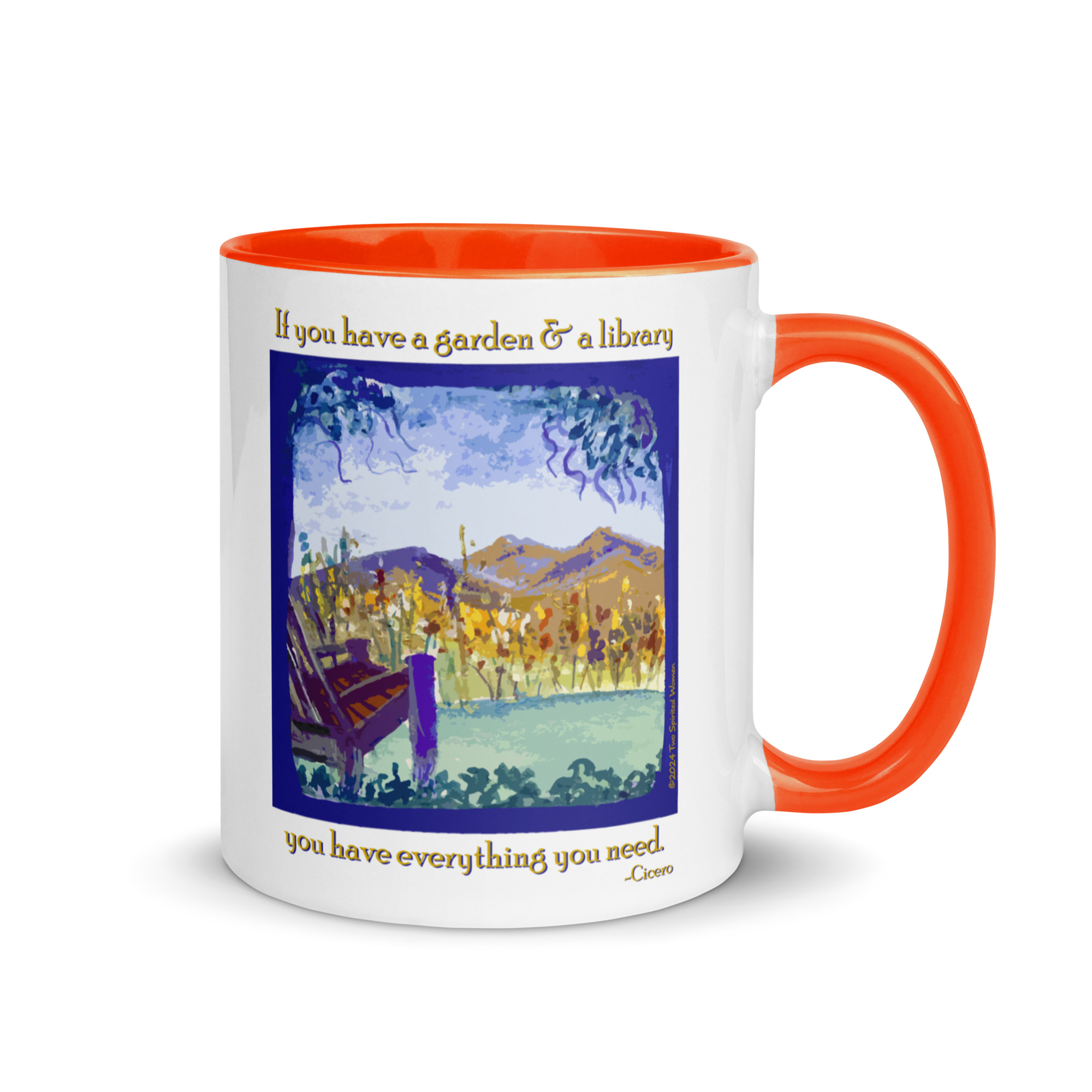 A GARDEN AND A LIBRARY - Colorful Mug - Image 22