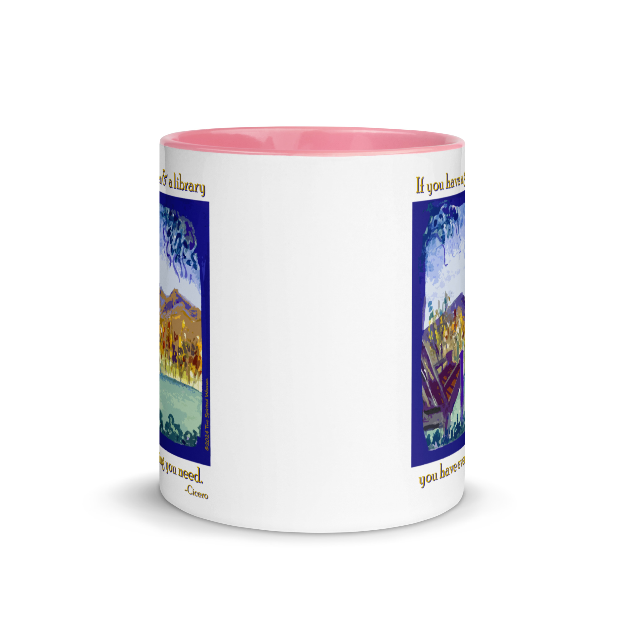 A GARDEN AND A LIBRARY - Colorful Mug - Image 32