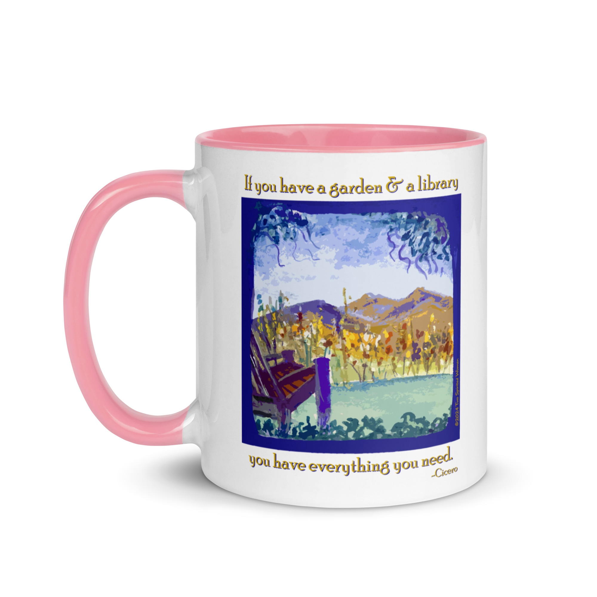 A GARDEN AND A LIBRARY - Colorful Mug - Image 33