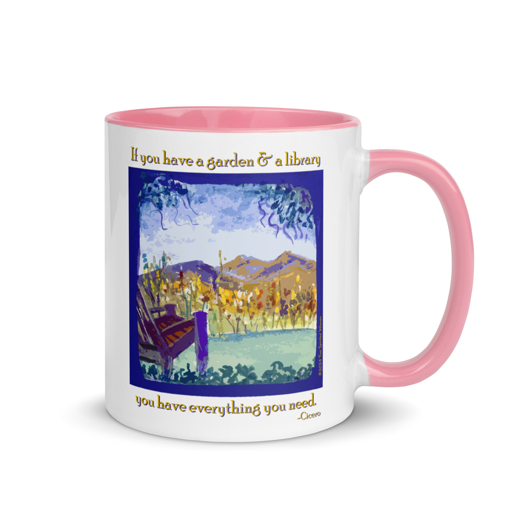 A GARDEN AND A LIBRARY - Colorful Mug - Image 31