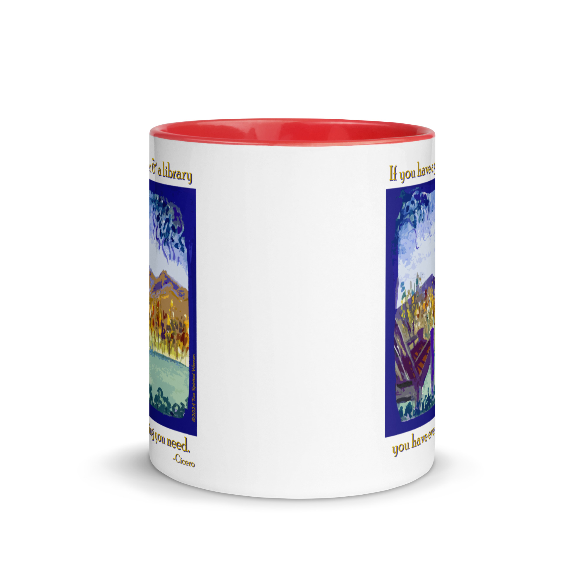 A GARDEN AND A LIBRARY - Colorful Mug - Image 11