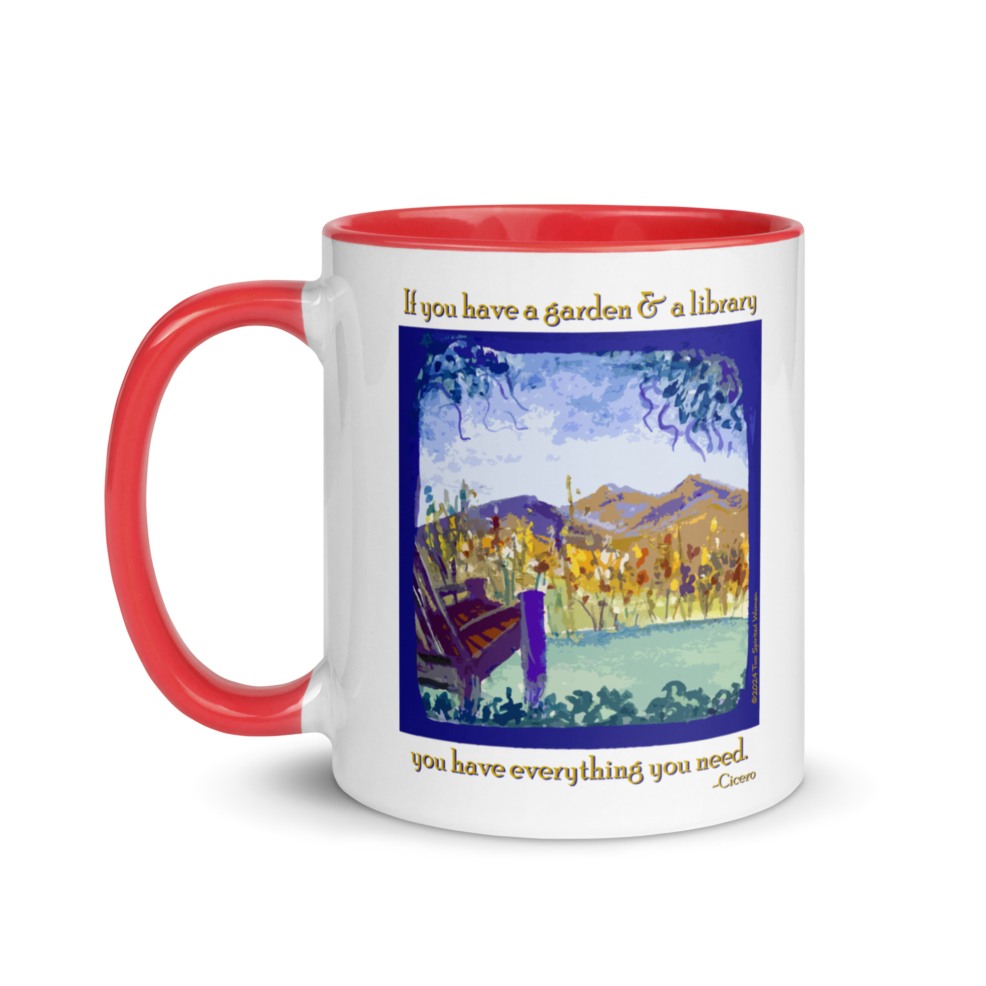 A GARDEN AND A LIBRARY - Colorful Mug - Image 12