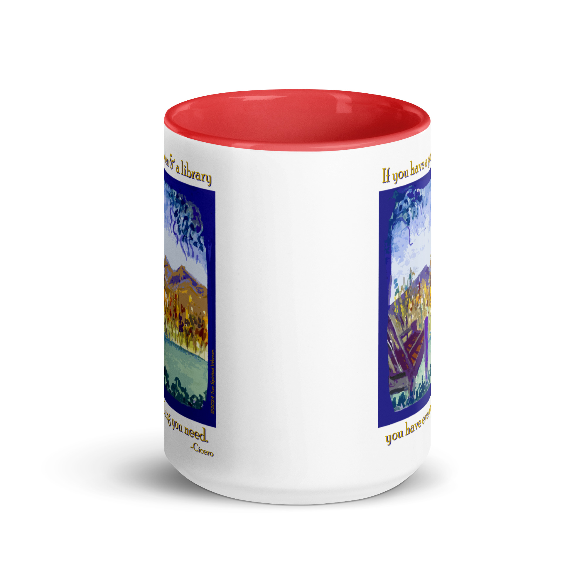A GARDEN AND A LIBRARY - Colorful Mug - Image 14