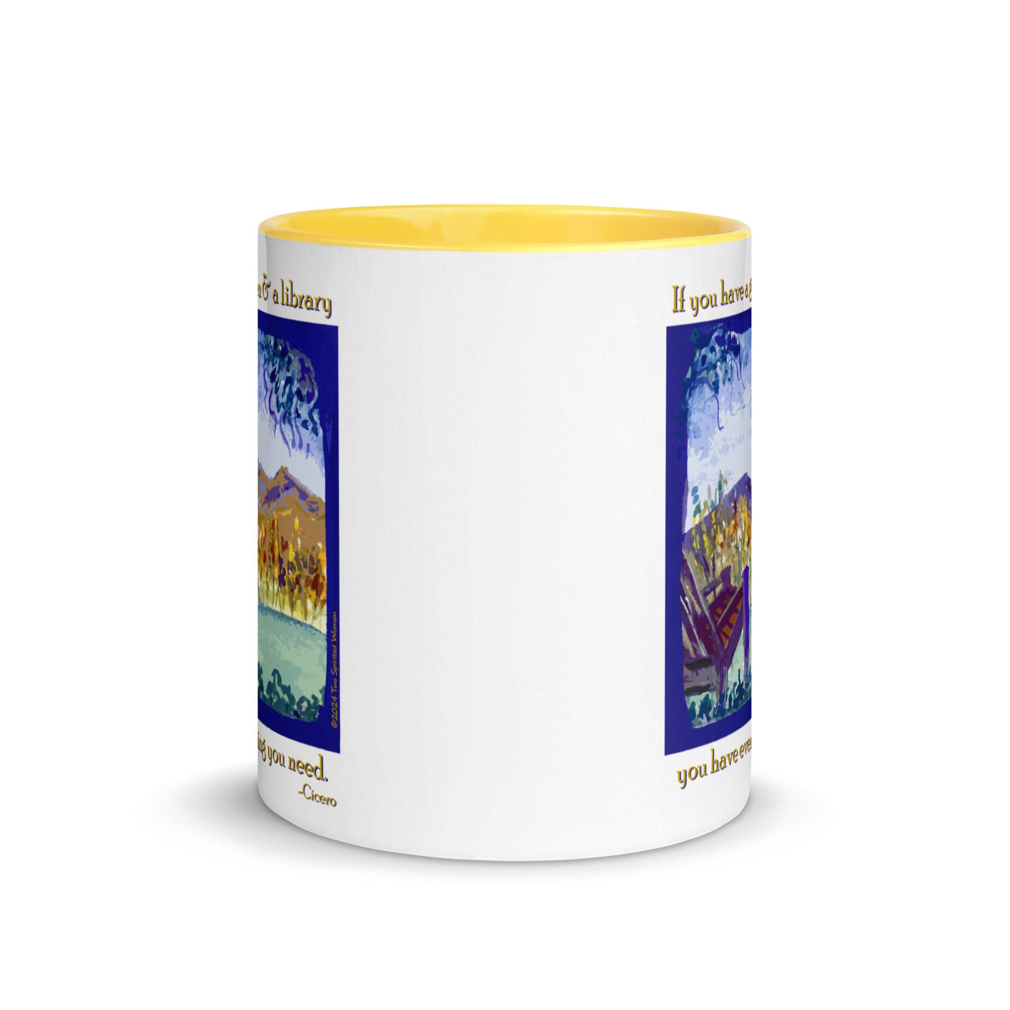 A GARDEN AND A LIBRARY - Colorful Mug - Image 41