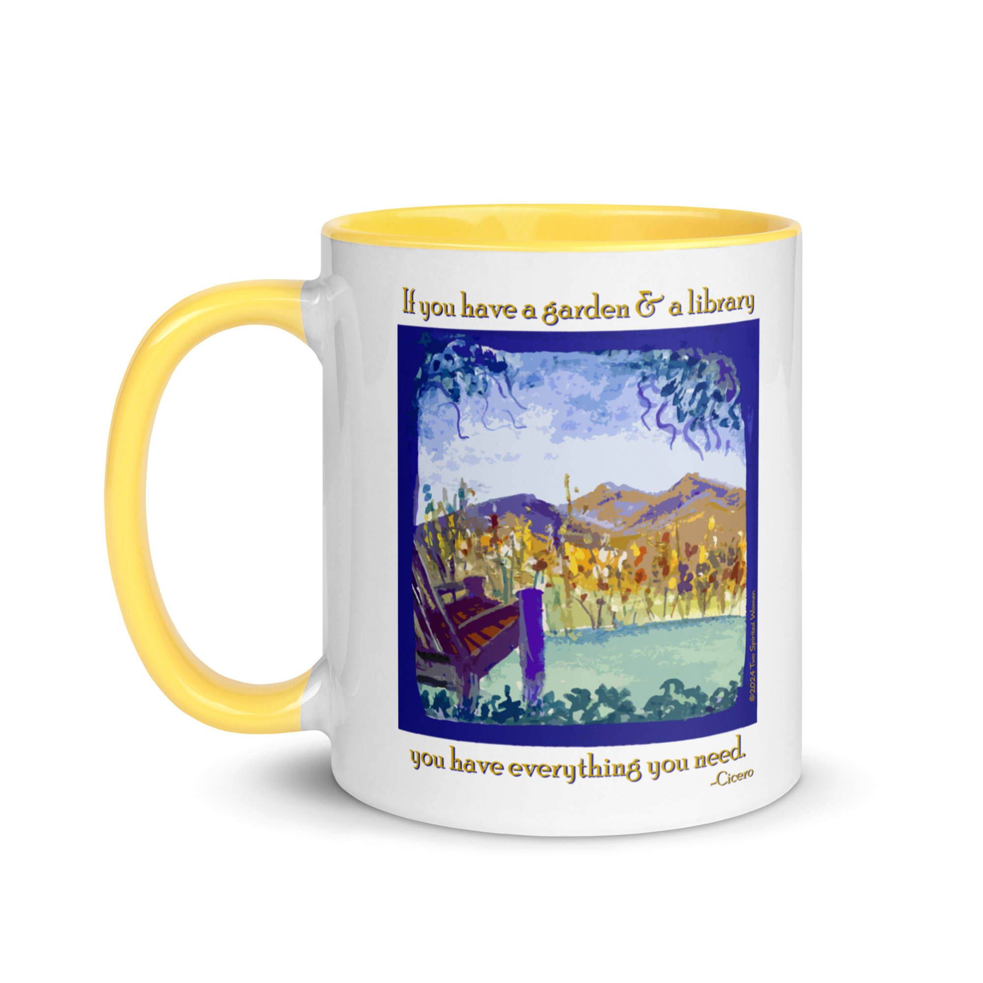 A GARDEN AND A LIBRARY - Colorful Mug - Image 42