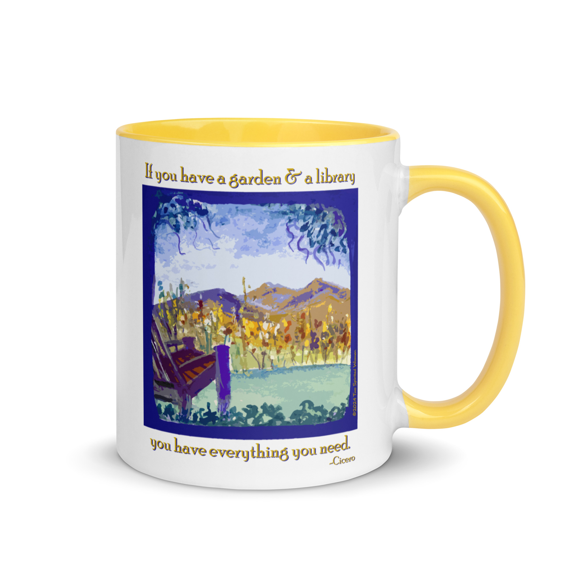 A GARDEN AND A LIBRARY - Colorful Mug - Image 40