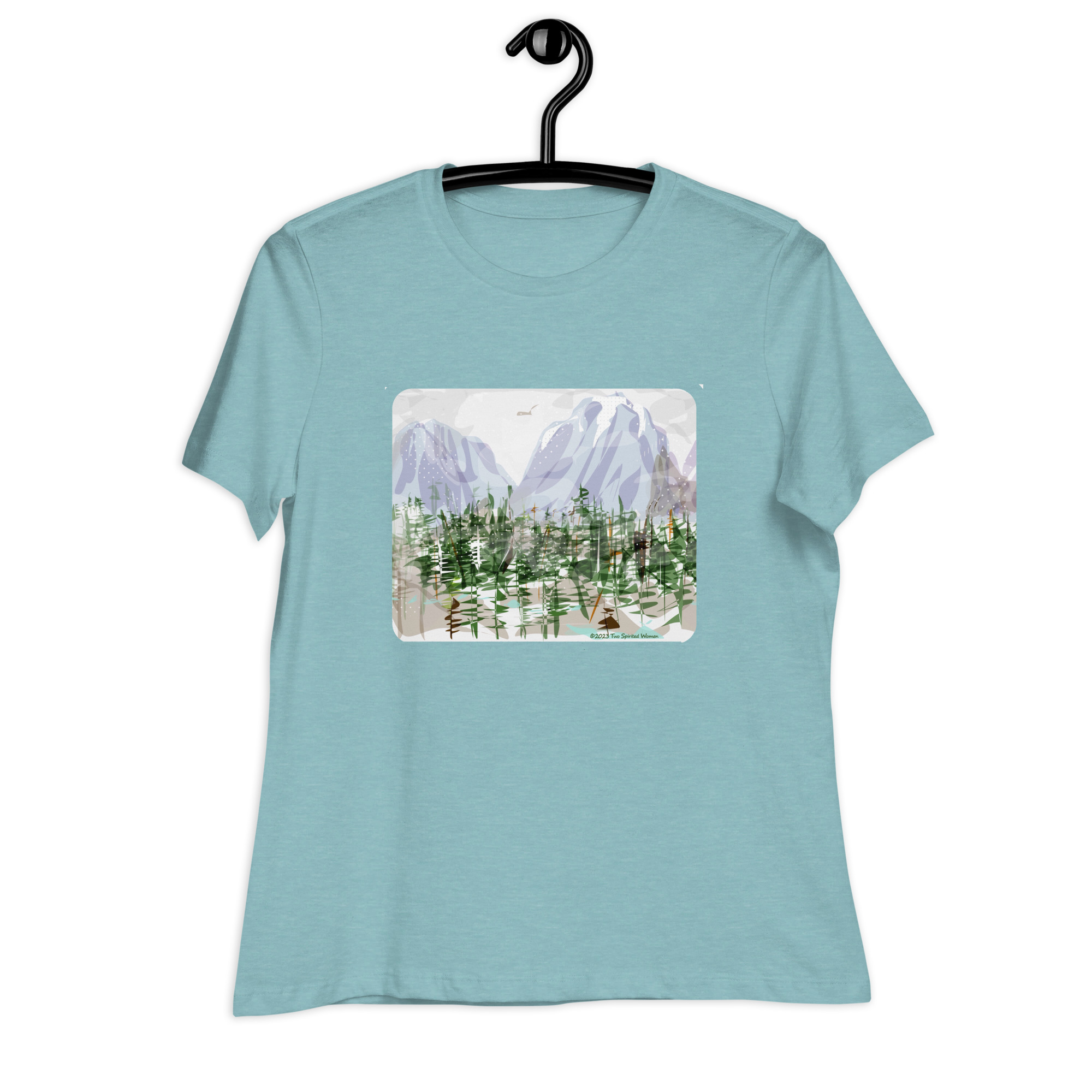 SNOWY ROCKIES - Women's Relaxed T-Shirt - Image 7