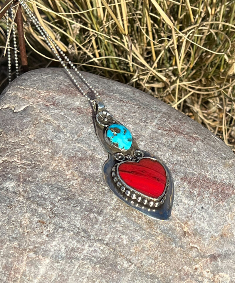 J160 Large Rosarita Heart with Sierra Bella Turquoise - Image 6