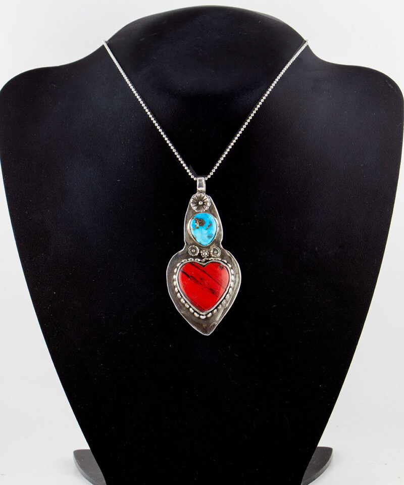 J160 Large Rosarita Heart with Sierra Bella Turquoise - Image 3